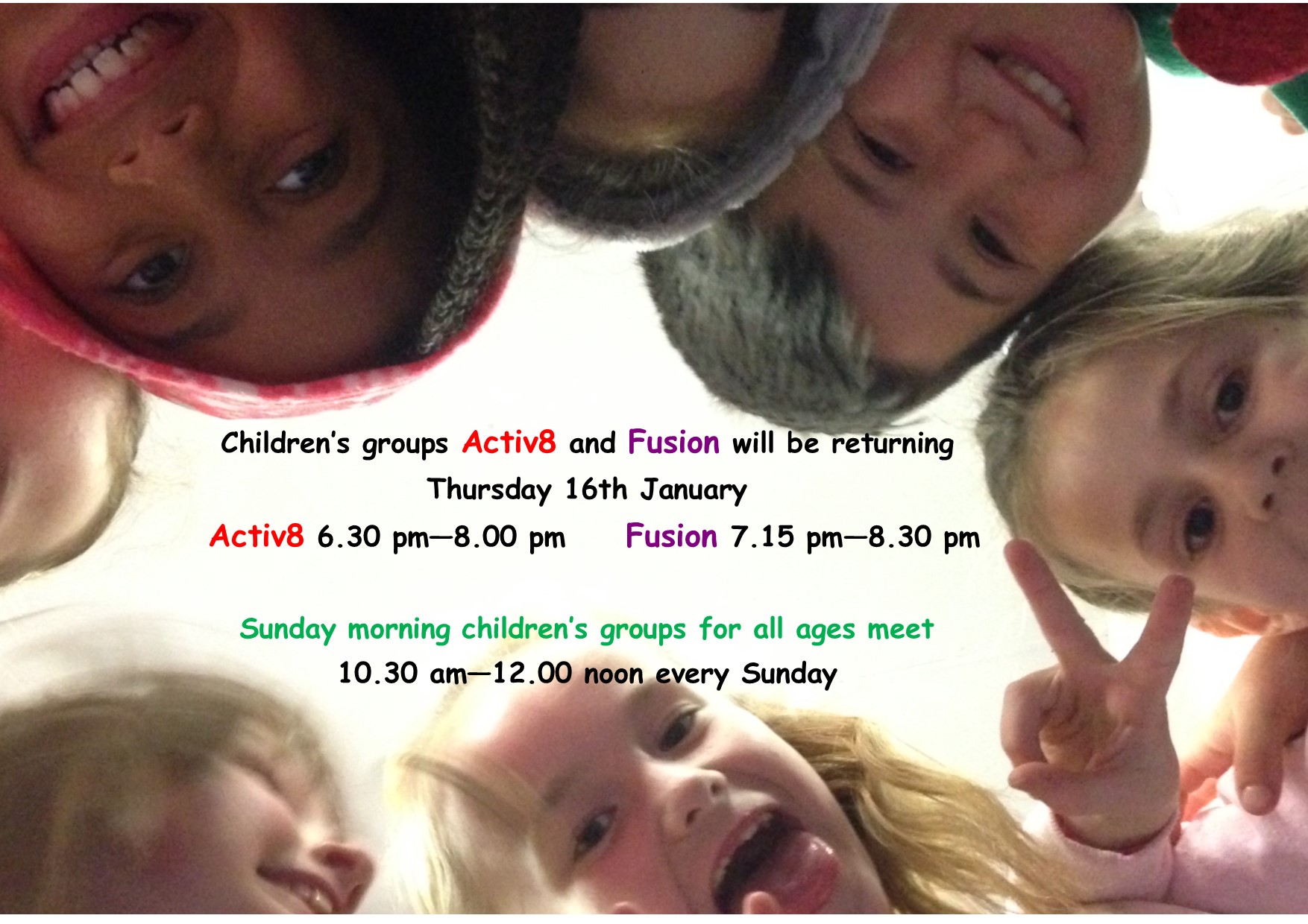 Children's groups return Jan 2020